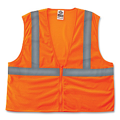 ergodyne GloWear 8205Z Class 2 Super Economy Mesh Vest, Polyester, Orange, Small/Medium (20983)