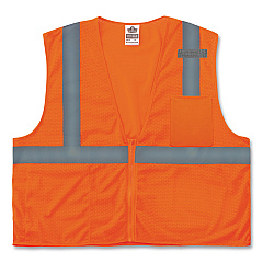 ergodyne GloWear 8210Z Class 2 Economy Mesh Vest, Polyester, Orange, Small/Medium (21043)