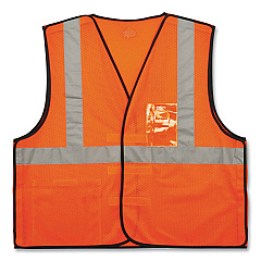 ergodyne GloWear 8216BA Class 2 Breakaway Mesh ID Holder Vest, Polyester, 4X-Large/5X-Large, Orange (21089)