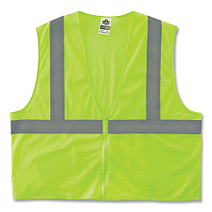 ergodyne GloWear 8205Z Class 2 Super Economy Mesh Vest, Polyester, Lime, 4X-Large/5X-Large (20999)