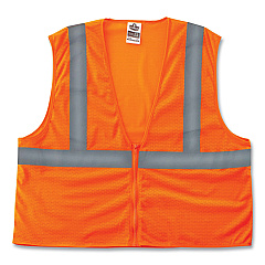 ergodyne GloWear 8205Z Class 2 Super Economy Mesh Vest, Polyester, Orange, Large/X-Large (20985)