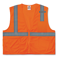 ergodyne GloWear 8210Z Class 2 Economy Mesh Vest, Polyester, Orange, X-Small (21041)