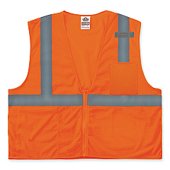 ergodyne GloWear 8210Z Class 2 Economy Mesh Vest, Polyester, Orange, 2X-Large/3X-Large (21047)