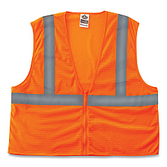 ergodyne GloWear 8205Z Class 2 Super Economy Mesh Vest, Polyester, Orange, 4X-Large/5X-Large (20989)