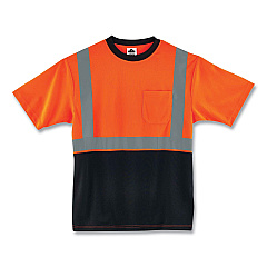 ergodyne GloWear 8289BK Class 2 Hi-Vis T-Shirt with Black Bottom, X-Large, Orange (22515)
