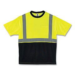 ergodyne GloWear 8289BK Class 2 Hi-Vis T-Shirt with Black Bottom, Medium, Lime (22503)