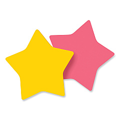 Post-it Notes Die-Cut Star Shaped Notepads, 2.6" x 2.6", Assorted Colors, 75 Sheets/Pad, 2 Pads/Pack (70005114114)