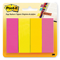 Post-it Page Flag Markers, Assorted Brights, 50 Flags/Pad, 4 Pads/Pack (6714AU)