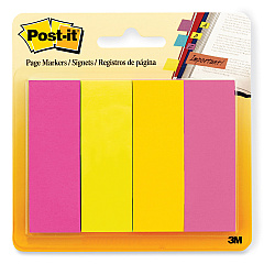 Post-it Page Flag Markers, Assorted Brights, 50 Flags/Pad, 4 Pads/Pack (6714AU)