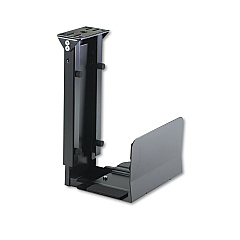 Safco Ergo-Comfort Fixed-Mount Under Desk CPU Holder, 7w x 9.5d x 14h, Black (2176)
