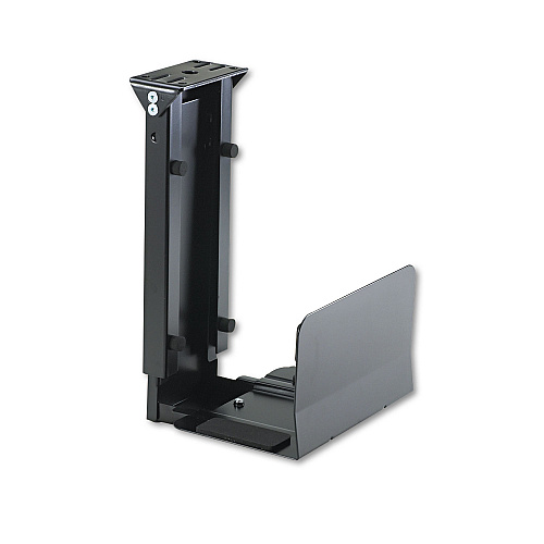 Safco Ergo-Comfort Fixed-Mount Under Desk CPU Holder, 7w x 9.5d x 14h, Black (2176)