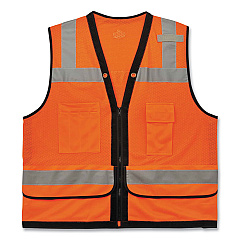 ergodyne GloWear 8253HDZ Class 2 Heavy-Duty Mesh Surveyors Vest, Polyester, 2X-Large/3X-Large, Orange (23317)