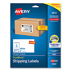 Avery Shipping Labels with TrueBlock Technology, Inkjet Printers, 2.5 x 4, White, 8 Labels/Sheet, 25 Sheets/Pack (5815)