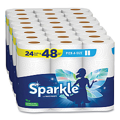 Sparkle Pick-A-Size Perforated Kitchen Double Roll Towels with Thirst Pockets, 2-Ply, 11 x 6, White, 110 Sheets/Roll, 24 Rolls/Pack (2226450)