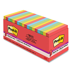 Post-it Pads in Playful Primary Collection Colors, Cabinet Pack, 3" x 3", 90 Sheets/Pad, 18 Pads/Pack (R33018SSANCP)