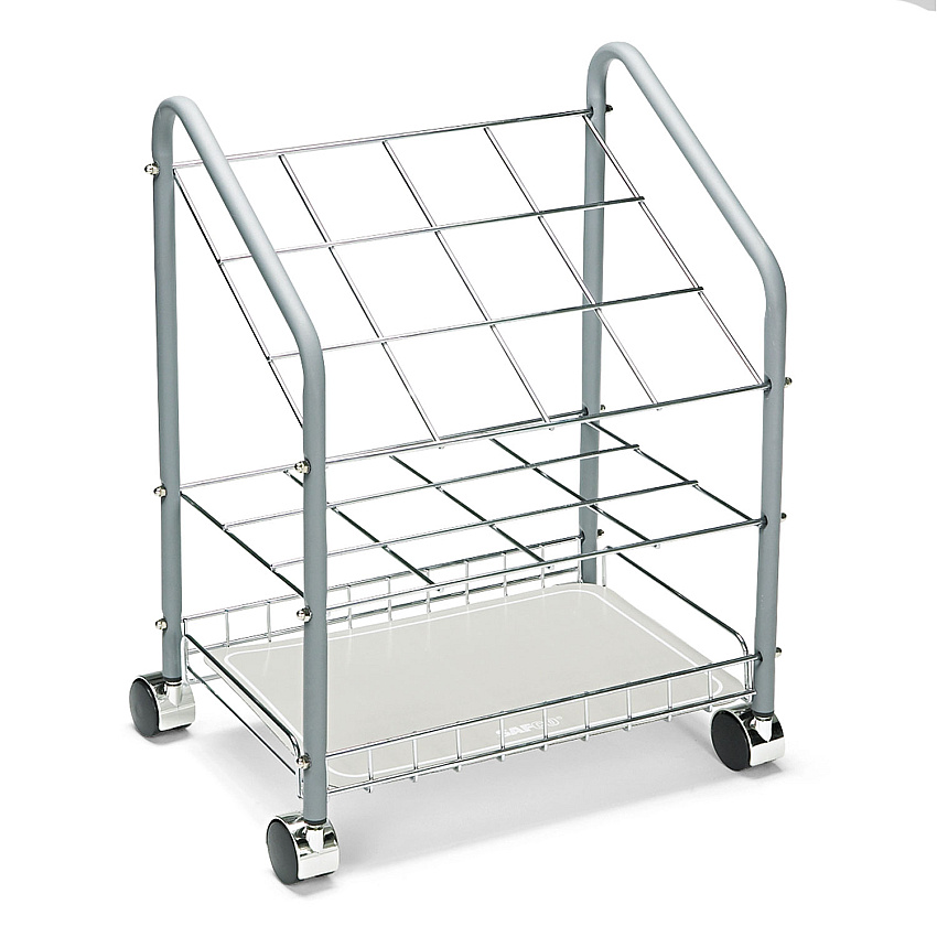 Safco Wire Roll/Files, 12 Compartments, 18w x 12.75d x 24.5h, Gray (3090)