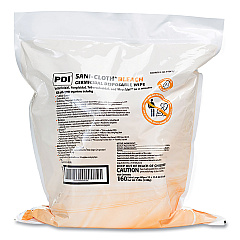Sani Professional Sani-Cloth Bleach Germicidal Disposable Wipe Refill, 7.5 x 15, Unscented, White, 160/Bag, 2 Bags/Carton (P700RF)