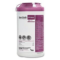 Sani Professional Sani-Cloth Prime Germicidal Disposable Wipes, Extra-Large, 7.5 x 15, Unscented, White, 70/Canister, 6 Canisters/Carton (P24284)