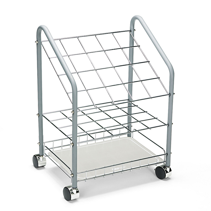 Safco Wire Roll/Files, 20 Compartments, 18w x 12.75d x 24.5h, Gray (3091)