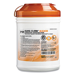 Sani Professional Sani-Cloth Bleach Germicidal Disposable Wipes, 7.5 x 15, Unscented, White, 160/Canister, 12 Canisters/Carton (P84172)