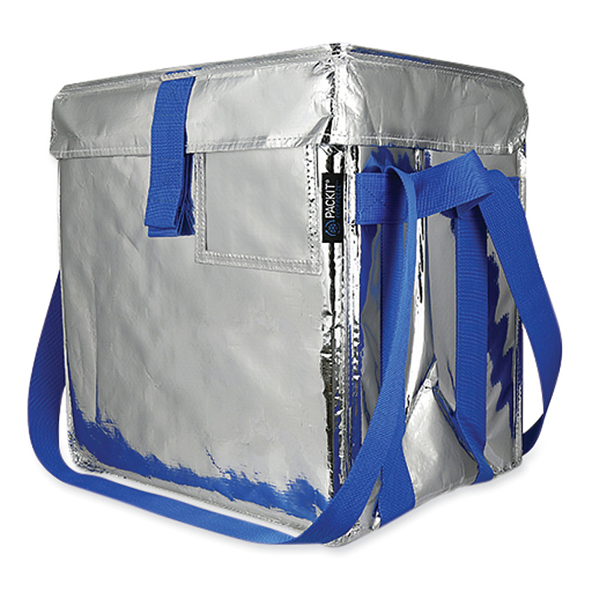 PackIt Fresh Eco Freeze Tote, 13.5 x 9 x 13, Silver/Blue, 4/Carton (UDMAG)