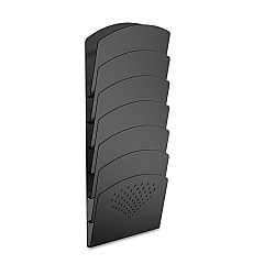Safco Steel Wall Rack, 7 Sections, Letter/Legal Size, 9.5" x 2" x 21.75", Black (3185BL)