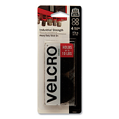 VELCRO Brand Industrial Strength Heavy-Duty Fastener, 1.88" dia, Black, 4 Fasteners (90362)