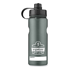 ergodyne Chill-Its 5151 Plastic Wide Mouth Water Bottle, 34 oz, Black (13152)