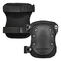 ergodyne ProFlex 335 Slip-Resistant Rubber Cap Knee Pads, Buckle Closure, One Size Fits Most, Black Cap, Pair (18335)