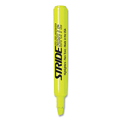 StrideBrite Tank Highlighter, Fluorescent Yellow Ink, Chisel Tip, Yellow Barrel, 12/Box (42005)