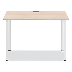 Union & Scale Essentials Writing Table-Desk, 42" x 23.82" x 29.53", Natural Wood/Silver (60411CC)