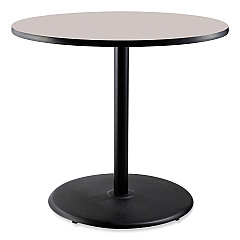 NPS Cafe Table, 36" Diameter x 36h, Round Top/Base, Gray Neubula Top, Black Base (CT13636RC1GY)