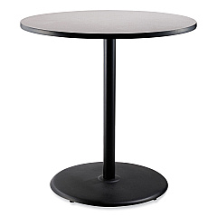 NPS Cafe Table, 36" Diameter x 42h, Round Top/Base, Gray Nebula Top, Black Base (CT13636RB1GY)