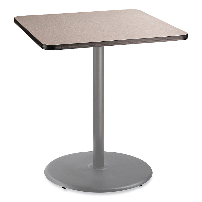 NPS Cafe Table, 36w x 36d x 42h, Square Top/Round Base, Gray Nebula Top, Gray Base (CG33636RB1GY)