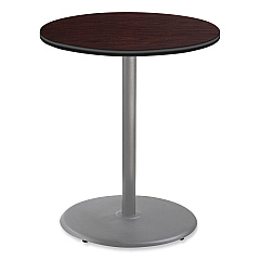 NPS Cafe Table, 36" Diameter x 42h, Round Top/Base, Mahogany Top, Gray Base (CG13636RB1MY)