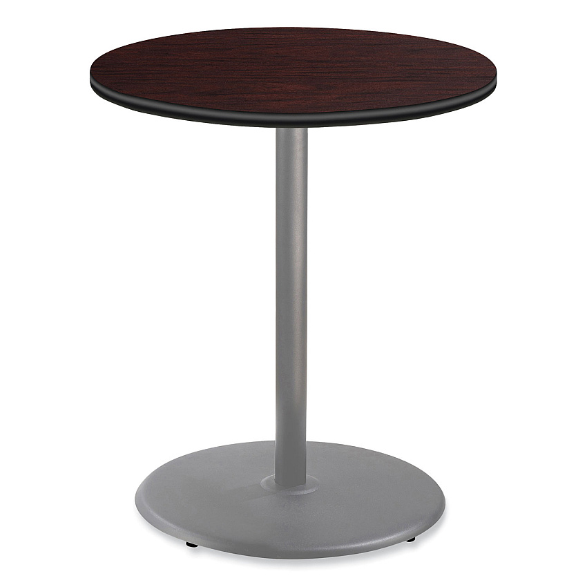 NPS Cafe Table, 36" Diameter x 42h, Round Top/Base, Mahogany Top, Gray Base (CG13636RB1MY)