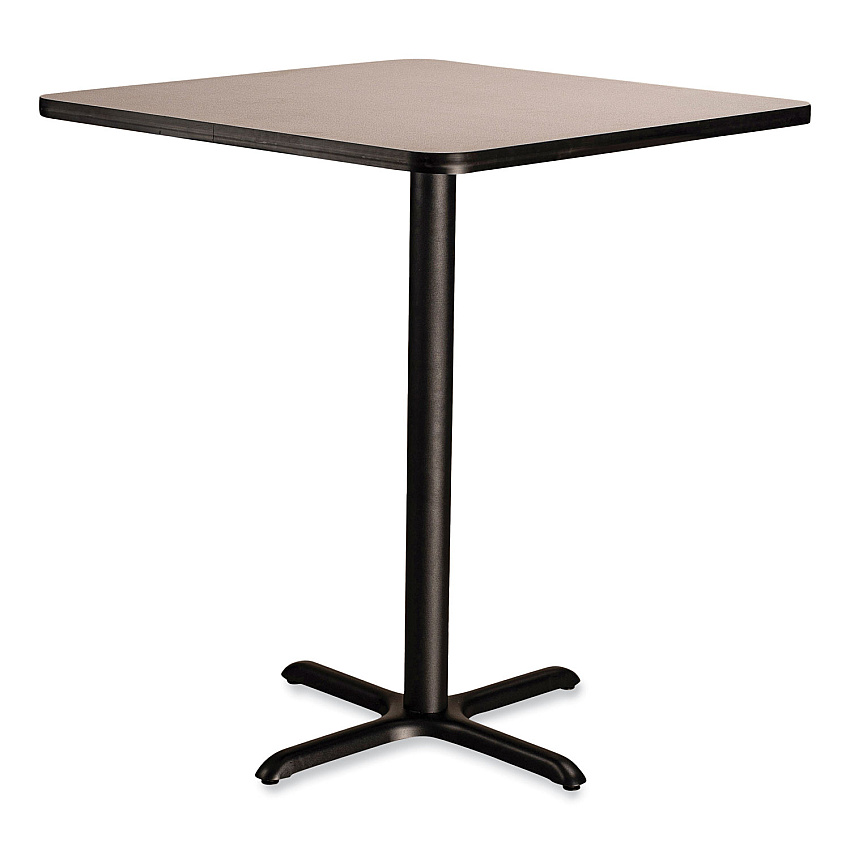 NPS Cafe Table, 36w x 36d x 30h, Square Top/X-Base, Gray Nebula Top, Black Base (CT33636XD1GY)