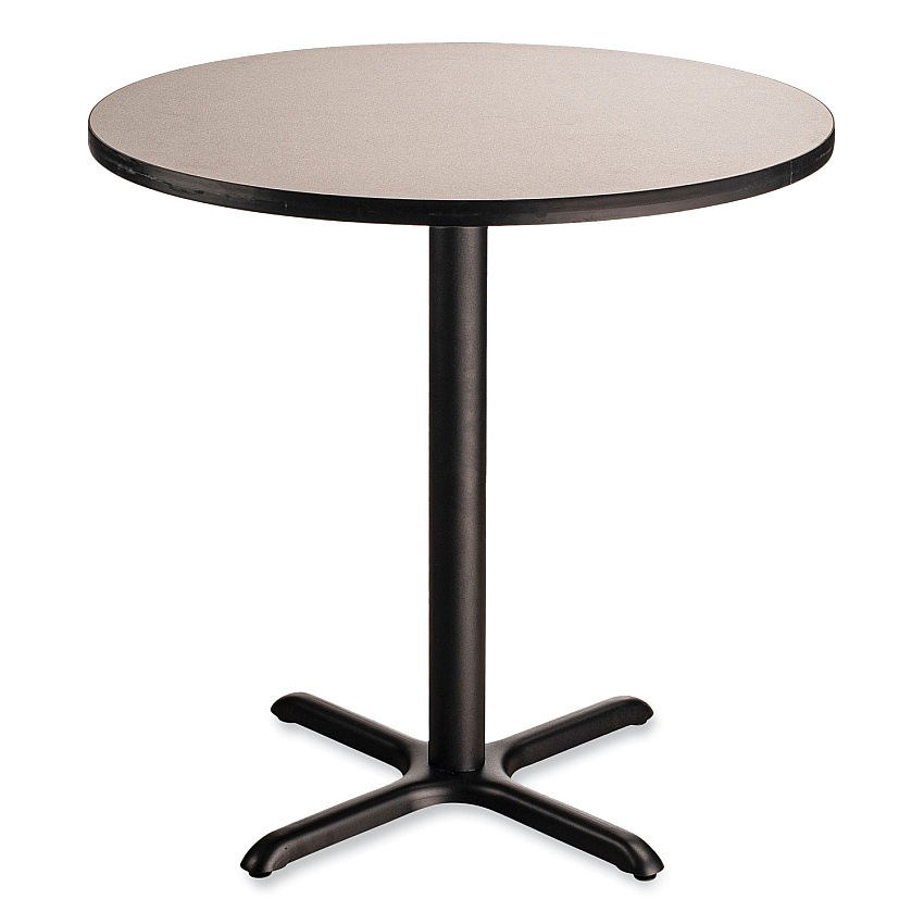 NPS Cafe Table, 36" Diameter x 36h, Round Top/X-Base, Gray Nebula Top, Black Base (CT13636XC1GY)
