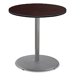 NPS Cafe Table, 36" Diameter x 36h, Round Top/Base, Mahogany Top, Gray Base (CG13636RC1MY)
