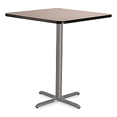 NPS Cafe Table, 36w x 36d x 42h, Square Top/X-Base, Gray Nebula Top, Gray Base (CG33636XB1GY)