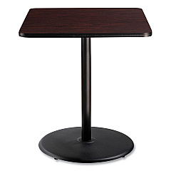 NPS Cafe Table, 36w x 36d x 42h, Square Top/Round Base, Mahogany Top, Black Base (CT33636RB1MY)