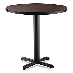 NPS Cafe Table, 36" Diameter x 30h, Round Top/X-Base, Mahogany Top, Black Base (CT13636XD1MY)
