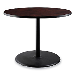 NPS Cafe Table, 36" Diameter x 30h, Round Top/Base, Mahogany Top, Black Base (CT13636RD1MY)