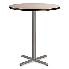 NPS Cafe Table, 36" Diameter x 42h, Round Top/X-Base, Gray Nebula Top, Gray Base (CG13636XB1GY)
