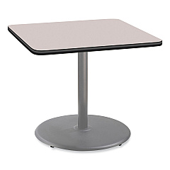 NPS Cafe Table, 36w x 36d x 30h, Square Top/Round Base, Gray Nebula Top, Gray Base (CG33636RD1GY)
