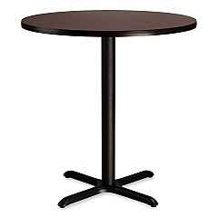 NPS Cafe Table, 36" Diameter x 36h, Round Top/X-Base, Mahogany Top, Black Base (CT13636XC1MY)