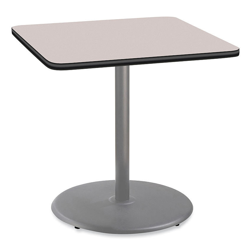NPS Cafe Table, 36w x 36d x 36h, Square Top/Round Base, Gray Nebula Top, Gray Base (CG33636RC1GY)