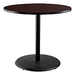 NPS Cafe Table, 36" Diameter x 36h, Round Top/Base, Mahogany Top, Black Base (CT13636RC1MY)