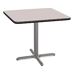 NPS Cafe Table, 36w x 36d x 30h, Square Top/X-Base, Gray Nebula Top, Gray Base (CG33636XD1GY)