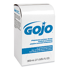 GOJO Premium Lotion Soap, Waterfall, 800 mL Bag-in-Box Refill, 12/Carton (910612CT)